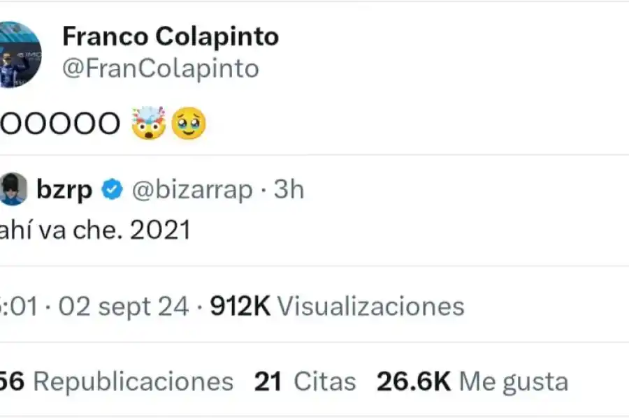 La premonición de Bizarrap sobre Colapinto tras su estreno en la Fórmula 1