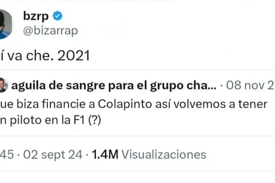 La premonición de Bizarrap sobre Colapinto tras su estreno en la Fórmula 1