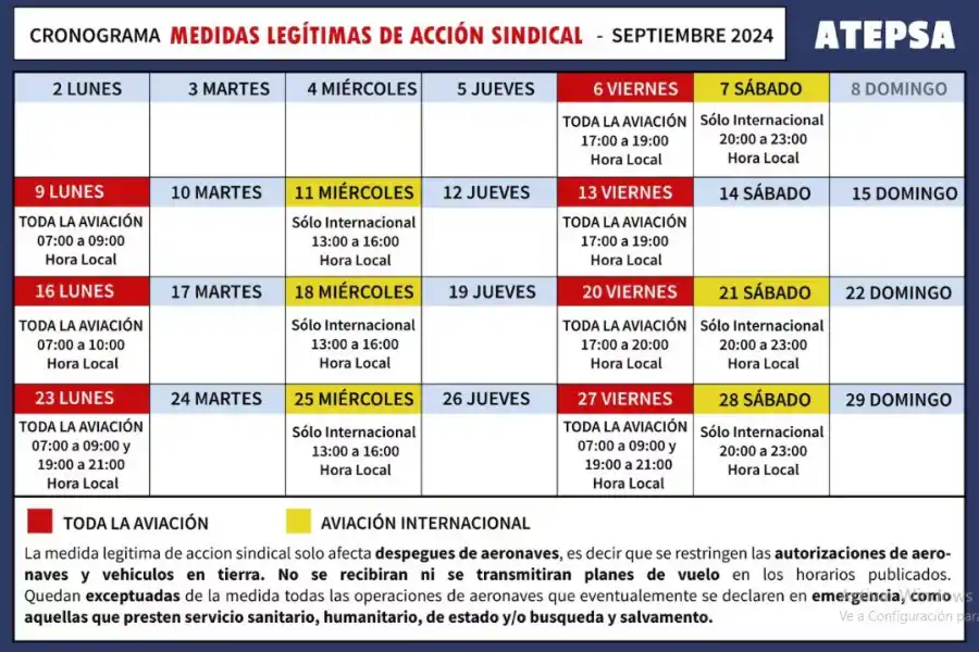  Cronograma de paros de ATEPSA 
