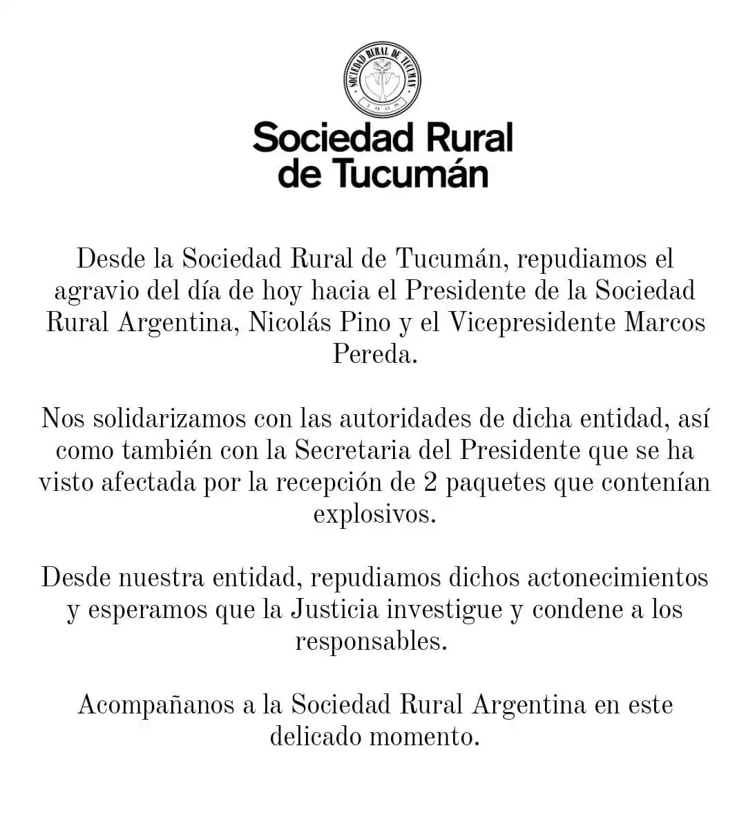 El presidente de la Sociedad Rural de Tucumán, conmocionado por el atentado contra Nicolás Pino: Es una situación increíble