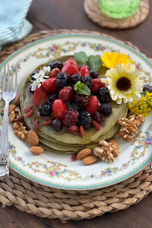 Pancake de avena y matcha