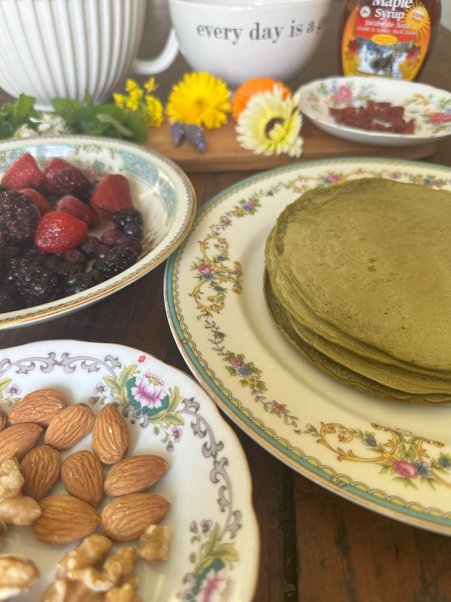 Pancake de avena y matcha