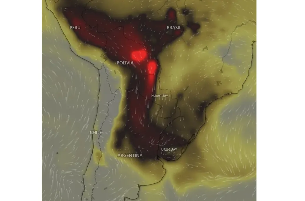 Las provincias afectadas por la cortina de humo proveniente de Bolivia.