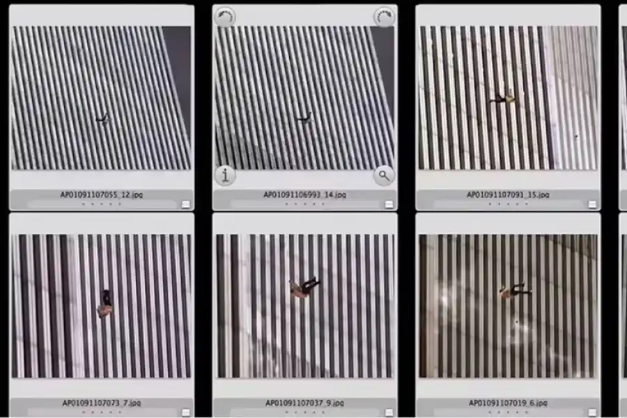 Secuencias de fotos tomadas por Richard Drew, de gente saltando al vacío