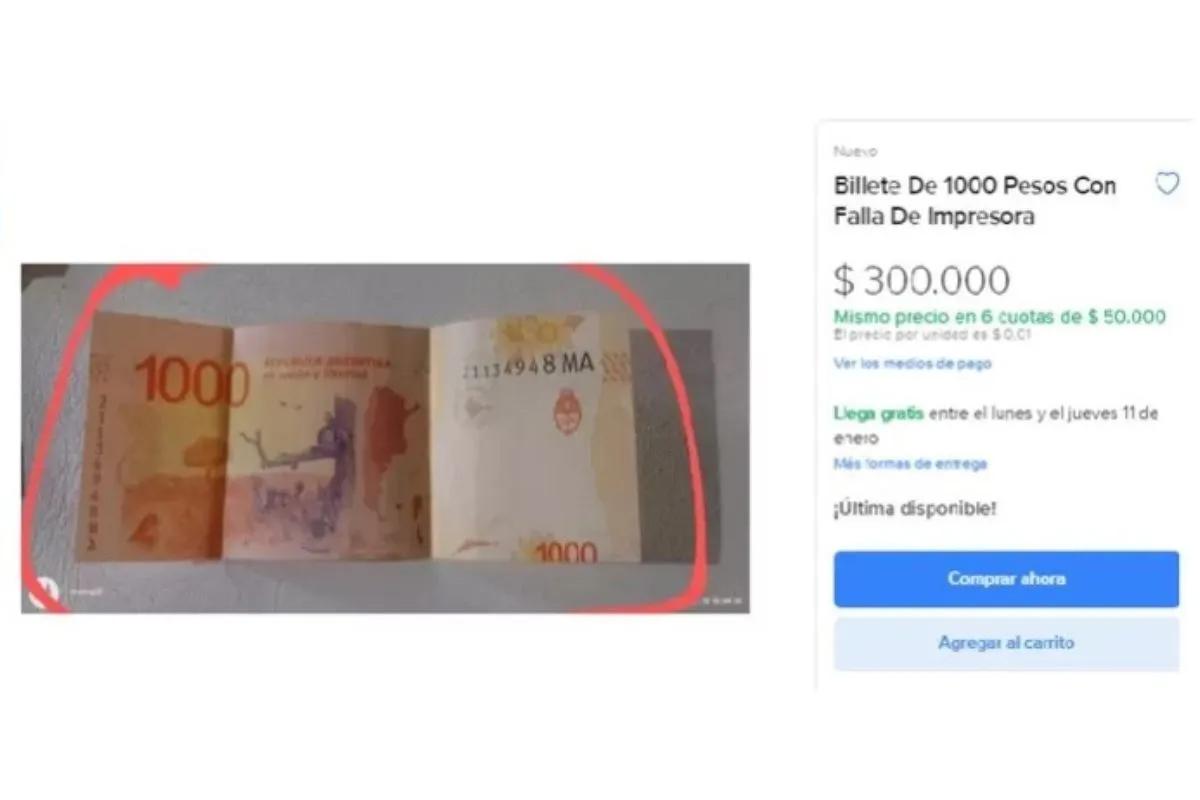 Las características del billete de $1.000 por el que ofrecen hasta $300.000