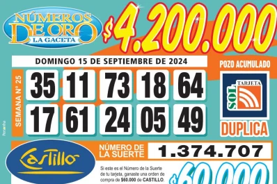 Los Números de Oro de LA GACETA del 15 de septiembre de 2024