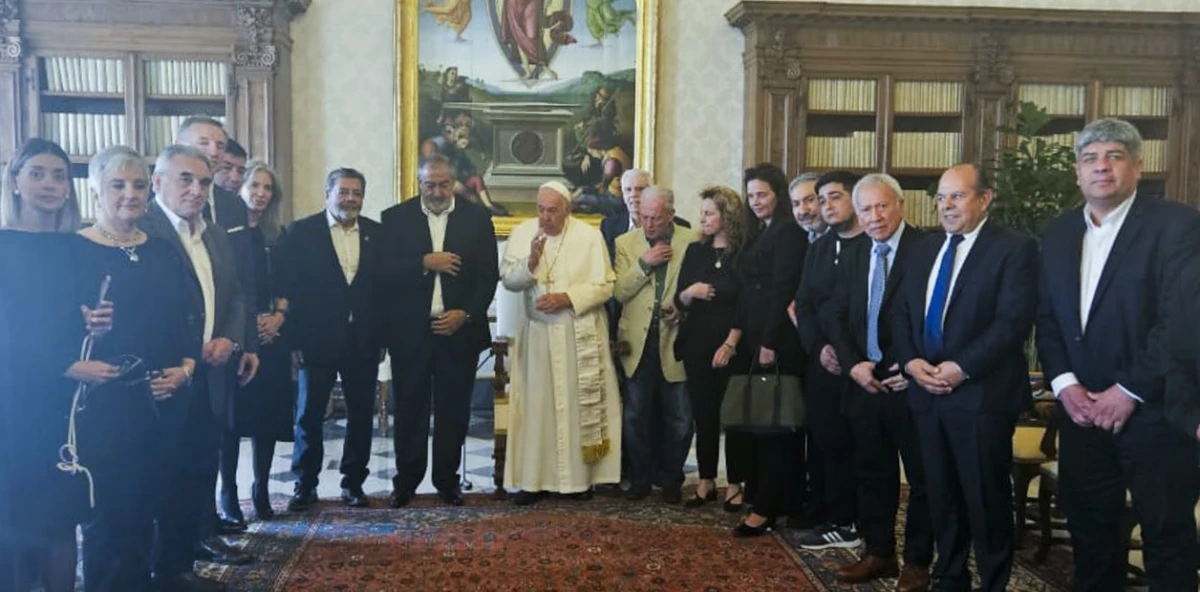 Visita de la CGT al Vaticano. FOTO CLARÍN (Víctor Sokolowicz)