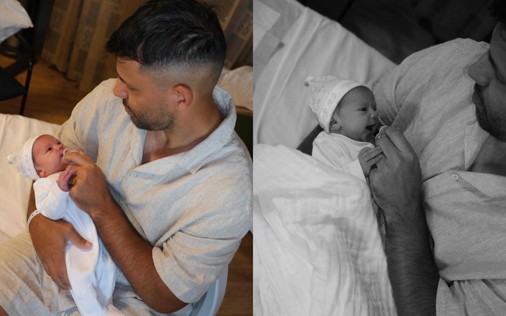 Papá orgulloso: el Kun Agüero compartió las fotos más tiernas de su hija recién nacida