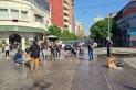 Protesta y corte de calle de vendedores ambulantes y carreros frente a la Municipalidad capitalina