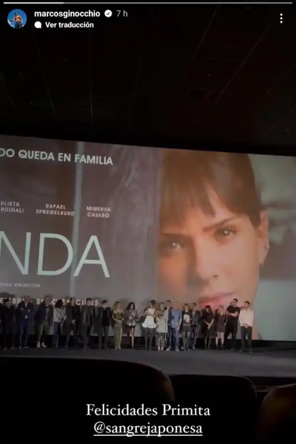 Marcos Ginocchio acompañó a la China Suárez en el estreno de su nueva película