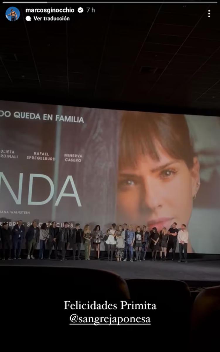 Marcos Ginocchio acompañó a la China Suárez en el estreno de su nueva película