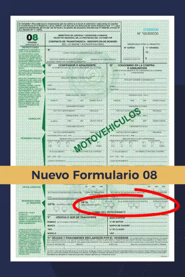 En el nuevo 08 se podrá elegir si abonar o no los impuestos en el registro