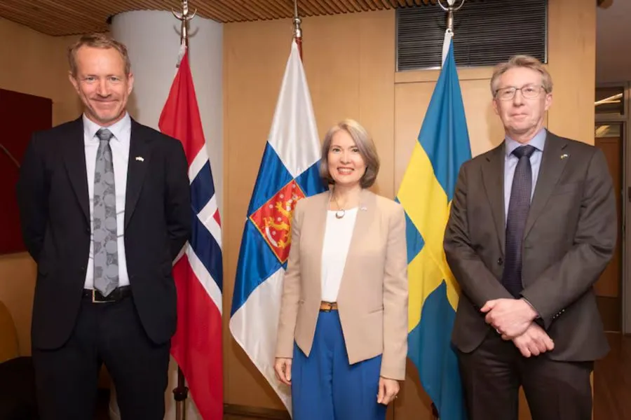 DIPLOMÁTICOS NÓRDICOS. Los embajadores de Noruega, Finlandia y Suecia discutieron su interés por invertir en Argetnina./EMBAJADA NORUEGA