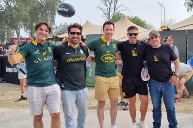 Son sudafricanos, viven en Paraguay, y llegaron a Santiago del Estero para apoyar a los Springboks ante Los Pumas