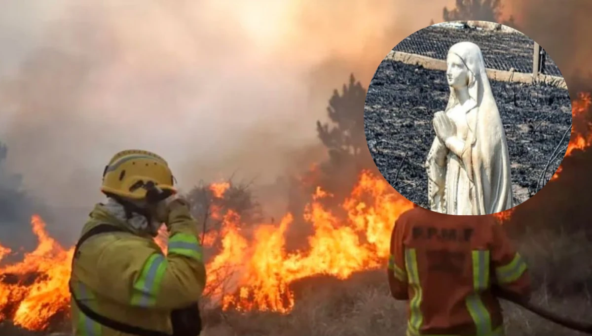 El hallazgo de una Virgen que sobrevivió a los incendios emociona a los vecinos de Los Cocos, en Córdoba.