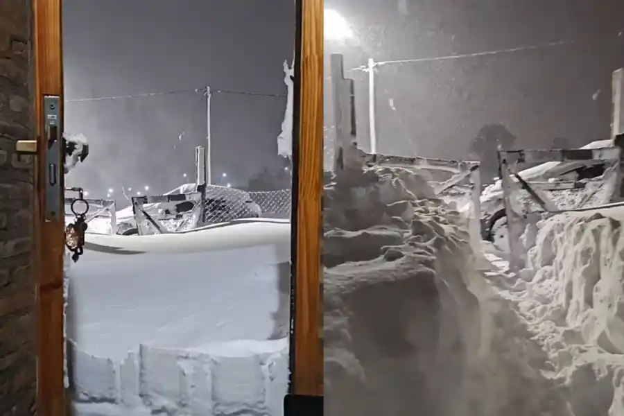 Los caminos quedaron cubiertos en Caviahue.