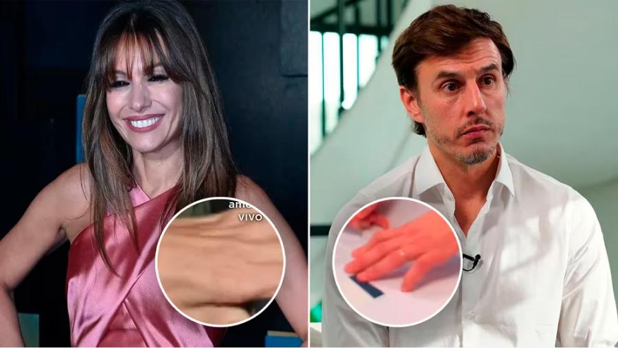 Pampita Ardohain se muestra sin la alianza de matrimonio, pero Roberto García Moritán aun la sigue luciendo en su dedo anular 