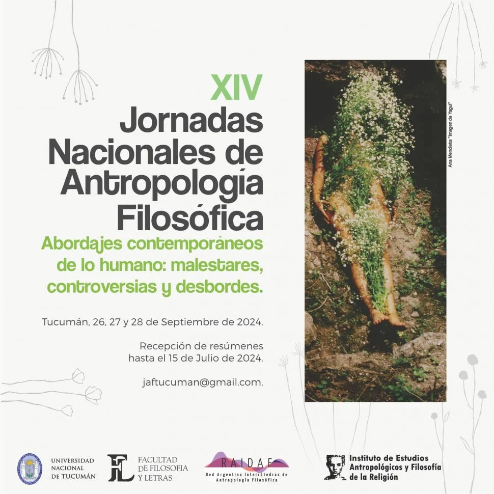 INVITACIÓN. Con esa foto se invita a las Jornadas de Antropología Filosófica