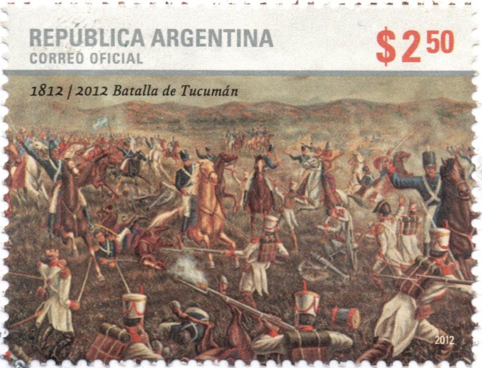 CONMEMORATIVA. Una estampilla dedicada a la Batalla de Tucumán.