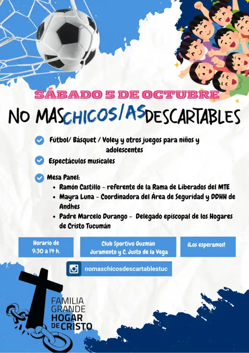 LA INVITACIÓN. El eje de la iniciativa es concientizar sobre la necesidad de actividades integrales para combatir la violencia. / FAMILIA GRANDE HOGAR DE CRISTO.