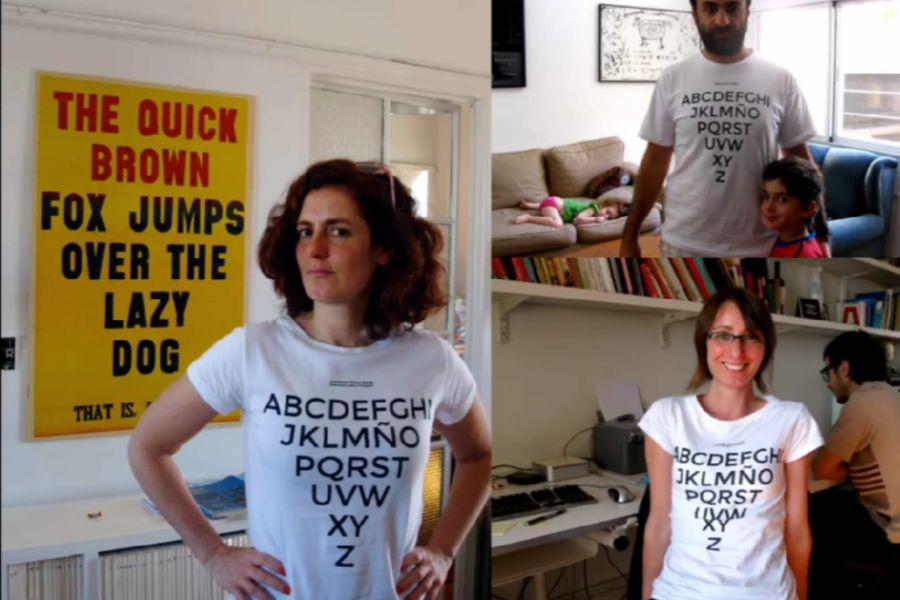 SUS INICIOS. La tipografía fue publicada en 2011, aquí se puede ver a Julieta con una remera con el abecedario./CAPTURA DE PANTALLA