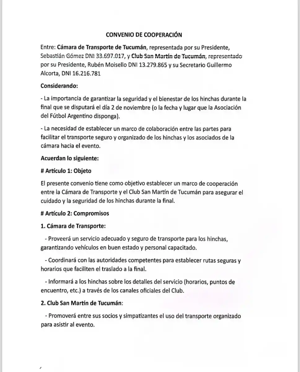 San Martín de Tucumán firmó un convenio para garantizar el viaje seguro de los hinchas a la final de la Primera Nacional