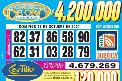 Los Números de Oro de LA GACETA del 13 de octubre de 2024