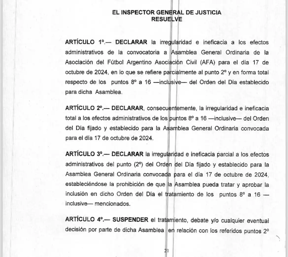 Confirmado: La IGJ suspendió la asamblea en la que se iba a votar la reelección de Claudio Tapia, la anulación de los descensos y el formato de 30 equipos