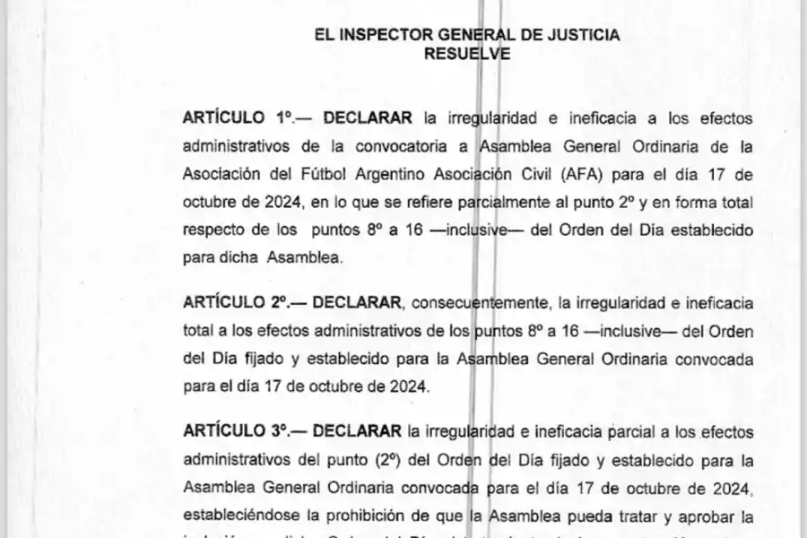 Confirmado: La IGJ suspendió la asamblea en la que se iba a votar la reelección de Claudio Tapia, la anulación de los descensos y el formato de 30 equipos