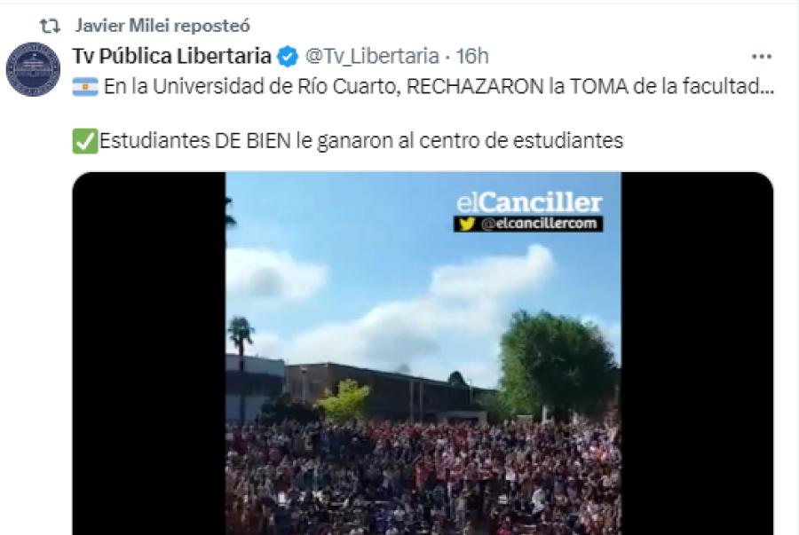 EN CONTRA. El presidente dejó muy clara su opinión sobre las tomas universitarias. / CAPTURA DE PANTALLA