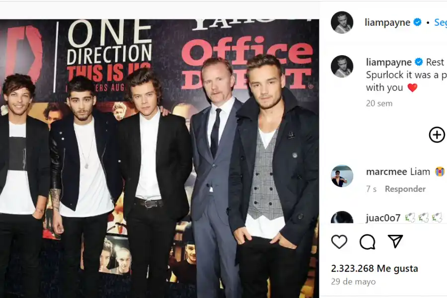 La última publicación de Liam Payne en su cuenta de Instagram.