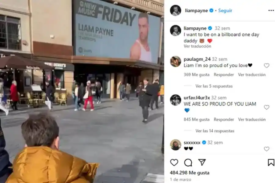 El último posteo de Liam Payne junto a su hijo