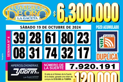 Los Números de Oro de LA GACETA del 19 de octubre de 2024