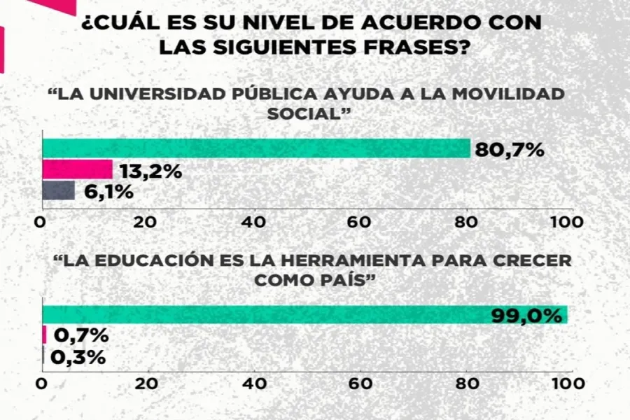 OTROS RESULTADOS. La encuesta también consultó sobre frases mencionadas por Javier Milei y su Gobierno. / INSTAGRAM @zuban_cordoba