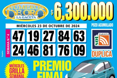 Los Números de Oro de LA GACETA del 23 de octubre de 2024