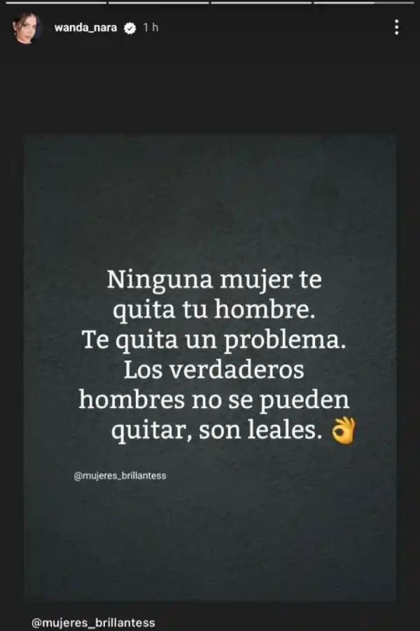 La indirecta de Wanda Nara a los hombres