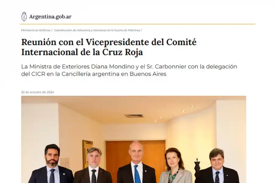 La Cancillería se refirió a las Islas Malvinas como “Falklands” en su página oficial