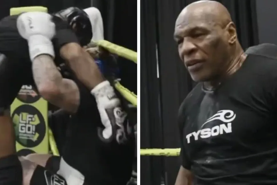 Impactante: Mike Tyson noqueó a su sparring durante un entrenamiento para la pelea con Jake Paul