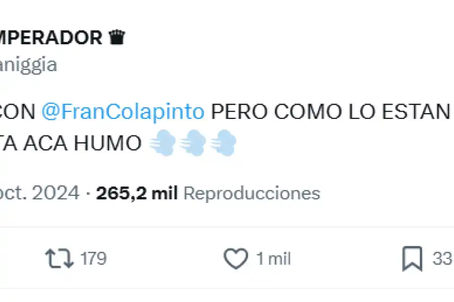 La picante crítica de Alex Caniggia para Franco Colapinto: “Hasta acá, humo”