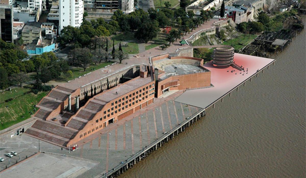 FRENTE AL RÍO. El Parque España es una construcción que alberga un centro cultural y un anfiteatro a cielo abierto.