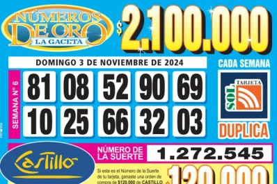 Los Números de Oro de LA GACETA del 3 de noviembre de 2024