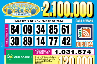 Los Números de Oro de LA GACETA del 5 de noviembre de 2024