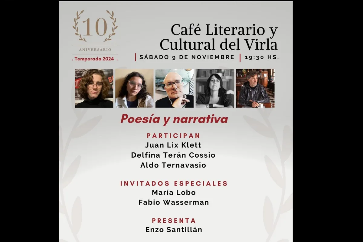 Destacados autores participarán de la nueva edición del Café Literario del Virla