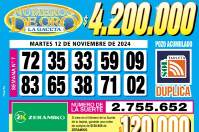 Los Números de Oro de LA GACETA del 12 de noviembre de 2024