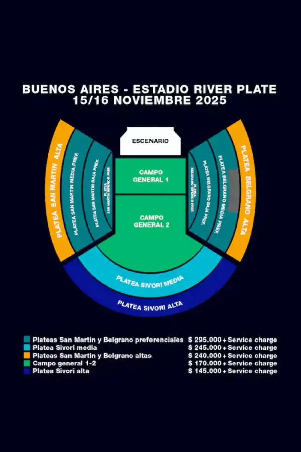 Los precios de cada ubicación del show de Oasis en Argentina