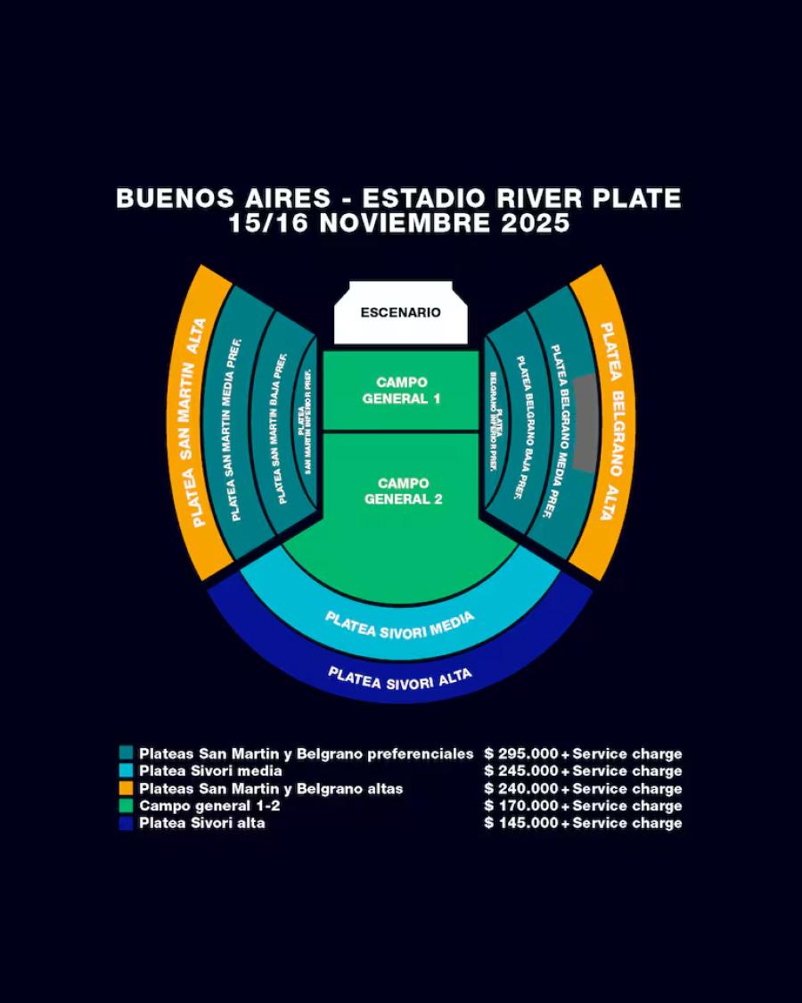 Los precios de cada ubicación del show de Oasis en Argentina