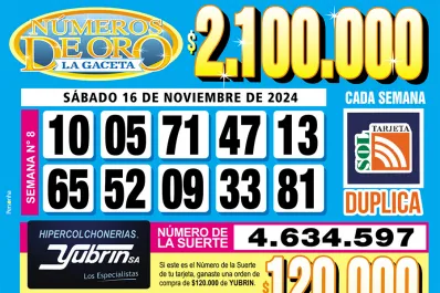 Los Números de Oro de LA GACETA del 16 de noviembre de 2024