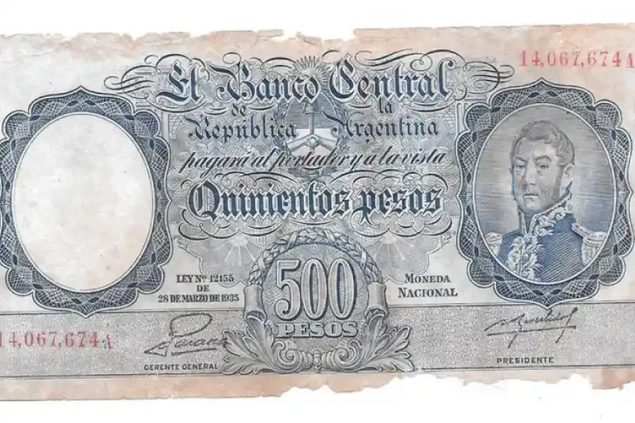 El billete de $500 más buscado en Argentina.