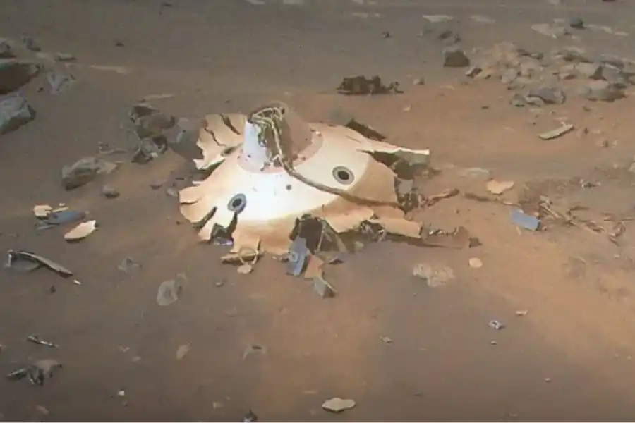 Los restos de la nave encontrados en Marte.