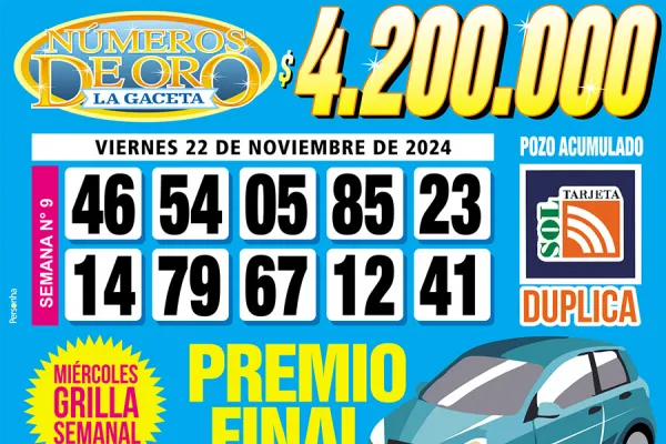 Los Números de Oro de LA GACETA del 22 de noviembre de 2024
